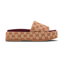 Gucci Shoes, Monogram Canvas GG Monogram Angelina Platform Slide Sandals (size 38)