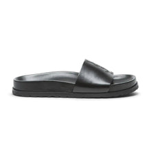 Saint Laurent Shoes, Black Leather Jimmy Slides (size 38)