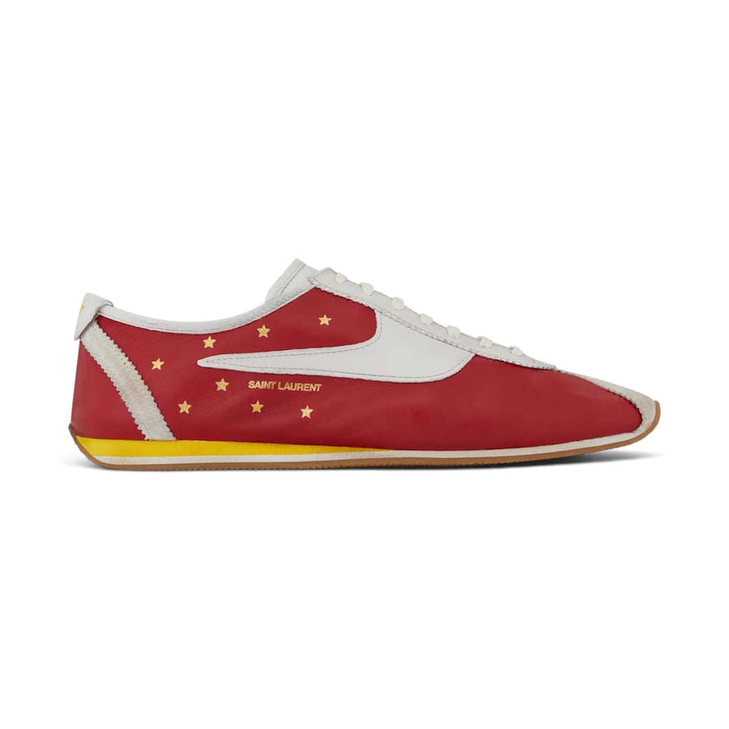 Saint Laurent Shoes, Red Leather Jay Low Sneakers (size 37.5)