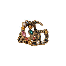 Gucci Crystal Double G Cocktail Ring
