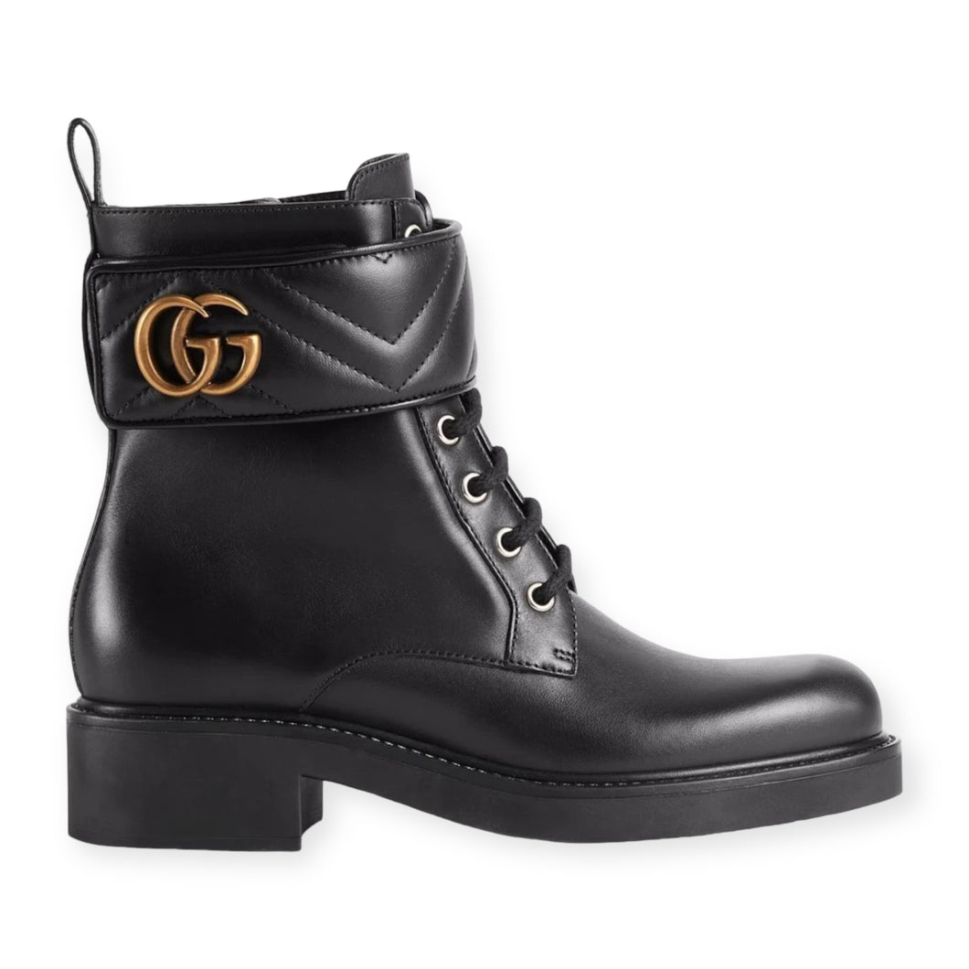 Gucci Shoes, Double G Black Leather Ankle Boots (size 40)