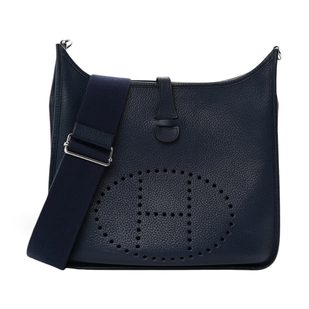 Hermès 2013 Evelyne III 29 Navy Clemence Leather Crossbody