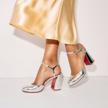 Christian Louboutin Shoes, Silver 85mm Jane Mirror Leather Pumps (size 37)