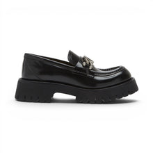 Gucci Shoes, Black Leather Jeanne Moc Toe Platform Loafers (size 38)