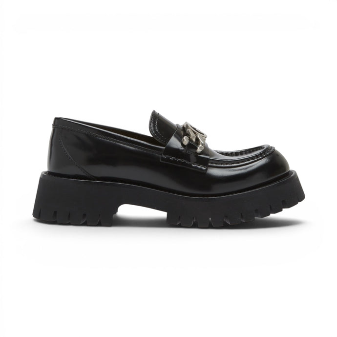 Gucci Shoes, Black Leather Jeanne Moc Toe Platform Loafers (size 38)