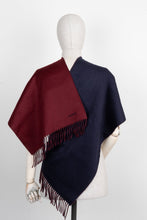 Hermès Navy & Bordeaux Double Face Cashmere Scarf