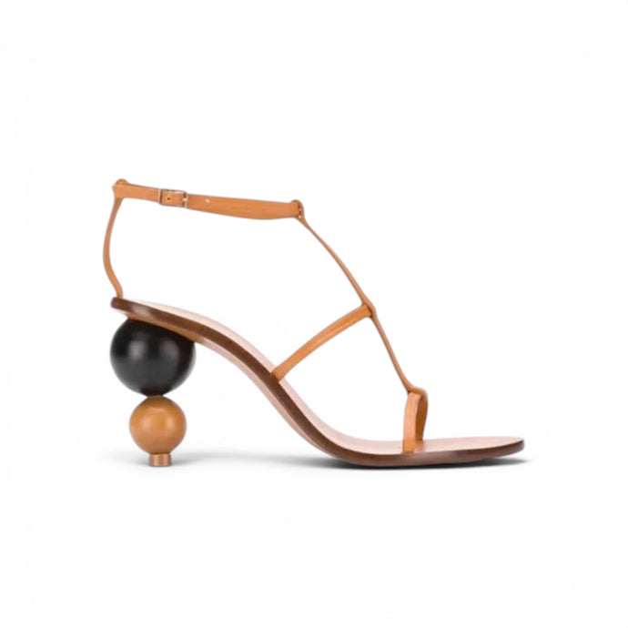 Cult Gaia Shoes, Tan Leather Eden Sandals (size 38)