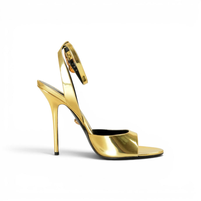 Versace Shoes, Gold Patent Leather Strap Heels (size 36)