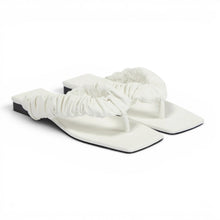 Khaite Shoes, White Ash Leather Thong Sandals (size 39)