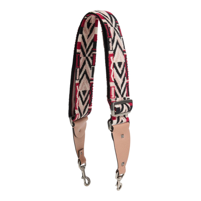Valentino Leather-Trimmed Jacquard Shoulder Strap