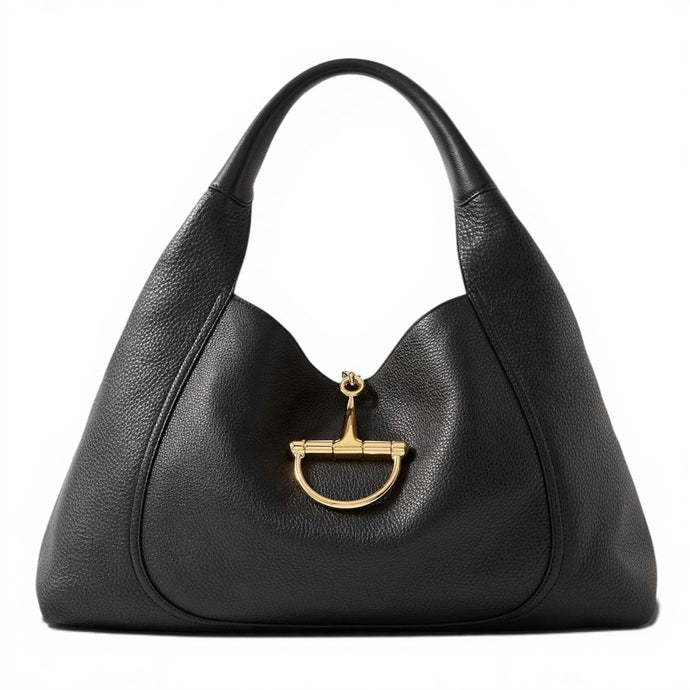 Gucci Bag, Black Textured-Leather Softbit Maxi Tote