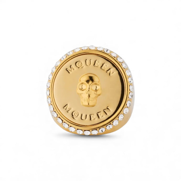 Alexander McQueen Gold Sovereign Skull Ring