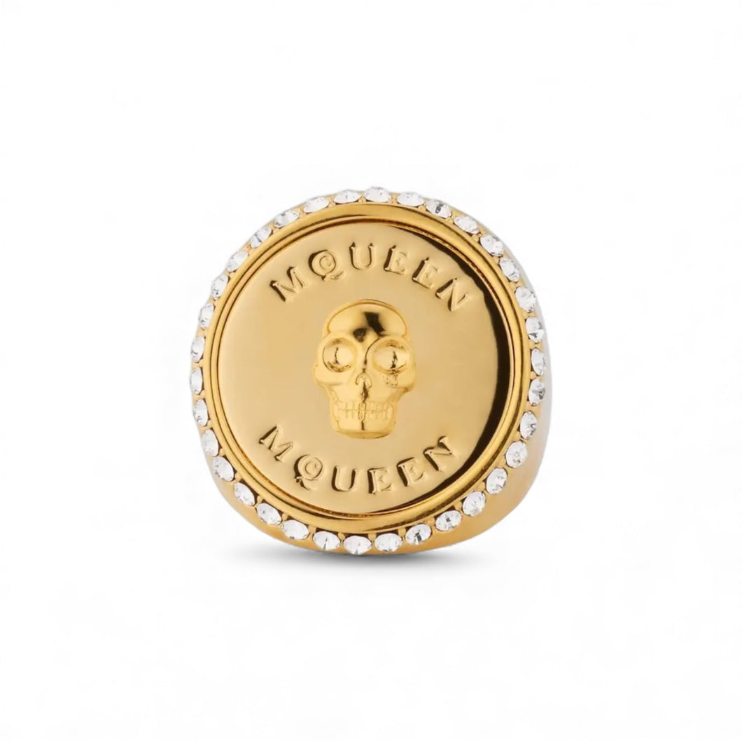 Alexander McQueen Gold Sovereign Skull Ring