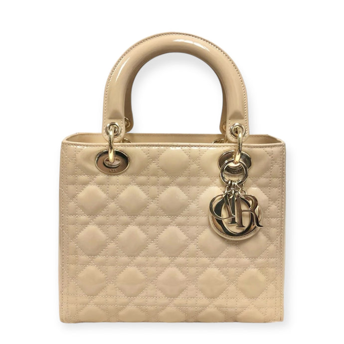 Christian Dior Bag, Cream Patent Cannage Medium ‘Lady Dior’ Bag