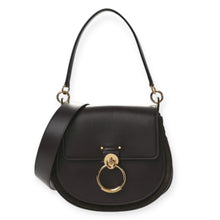 Chloé Bag, Black Calfskin & Suede Large Tess Crossbody Bag