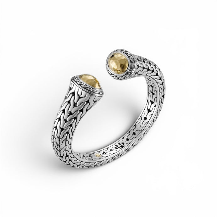 John Hardy Sterling Silver Oval Kick Cuff Hammered Bracelet