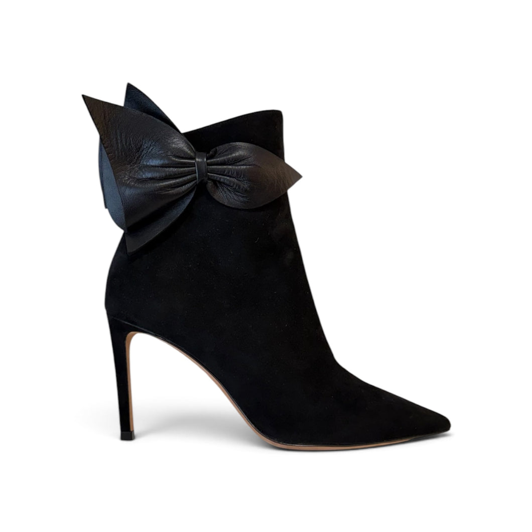 Jimmy Choo Shoes, Black Suede Bow Ankle Boots (size 37)