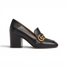 Gucci Shoes, Black Leather Marmont Block Heels (size 40)