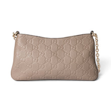 Gucci Bag, Beige GG Guccissima Leather Emblem Chain Shoulder Bag
