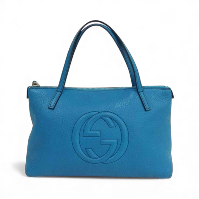 Gucci Bag, Blue Leather Mini Soho Tote