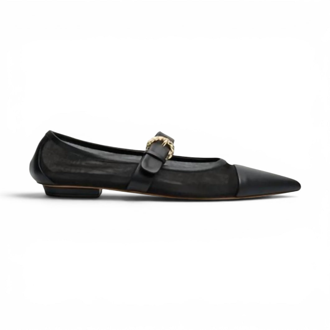 Ulla Johnson Shoes, Black Mesh Kiki Flats