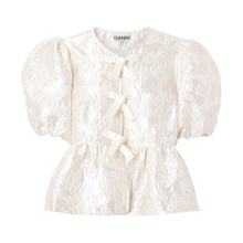 Ganni Satin Cloque Peplum Blouse