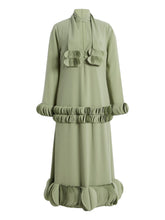 Alexis Green Zuella Ruffled Crepe Midi Dress