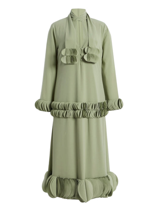 Alexis Green Zuella Ruffled Crepe Midi Dress