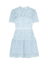 Self Portrait Blue Lace Mini Dress