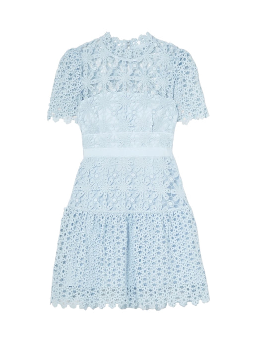 Self Portrait Blue Lace Mini Dress