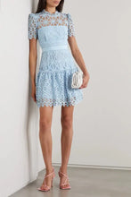 Self Portrait Blue Lace Mini Dress