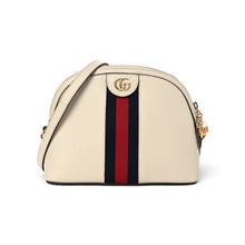 Gucci Bag, Off White Textured Dollar Calfskin Web Small Ophidia Dome Shoulder Bag