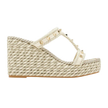 Valentino Shoes, Metallic Rockstud Torchon Wedges (size 39)