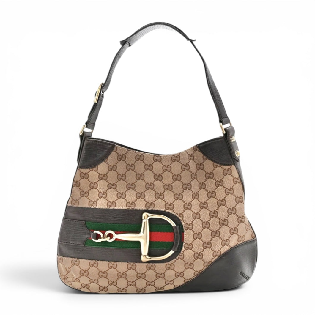 Gucci Bag, Brown Monogram Hasler Shoulder Bag