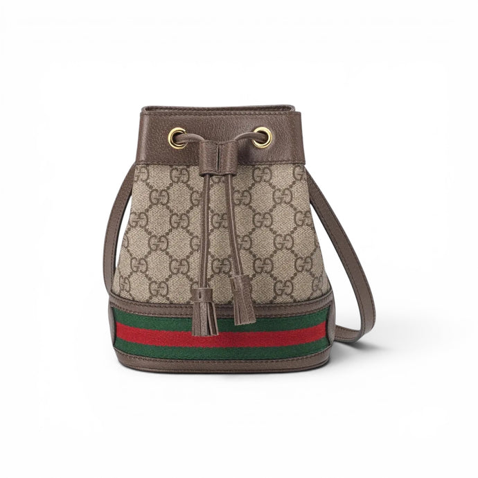 Gucci Bag, GG Supreme Monogram Web Mini Ophidia Bucket Bag