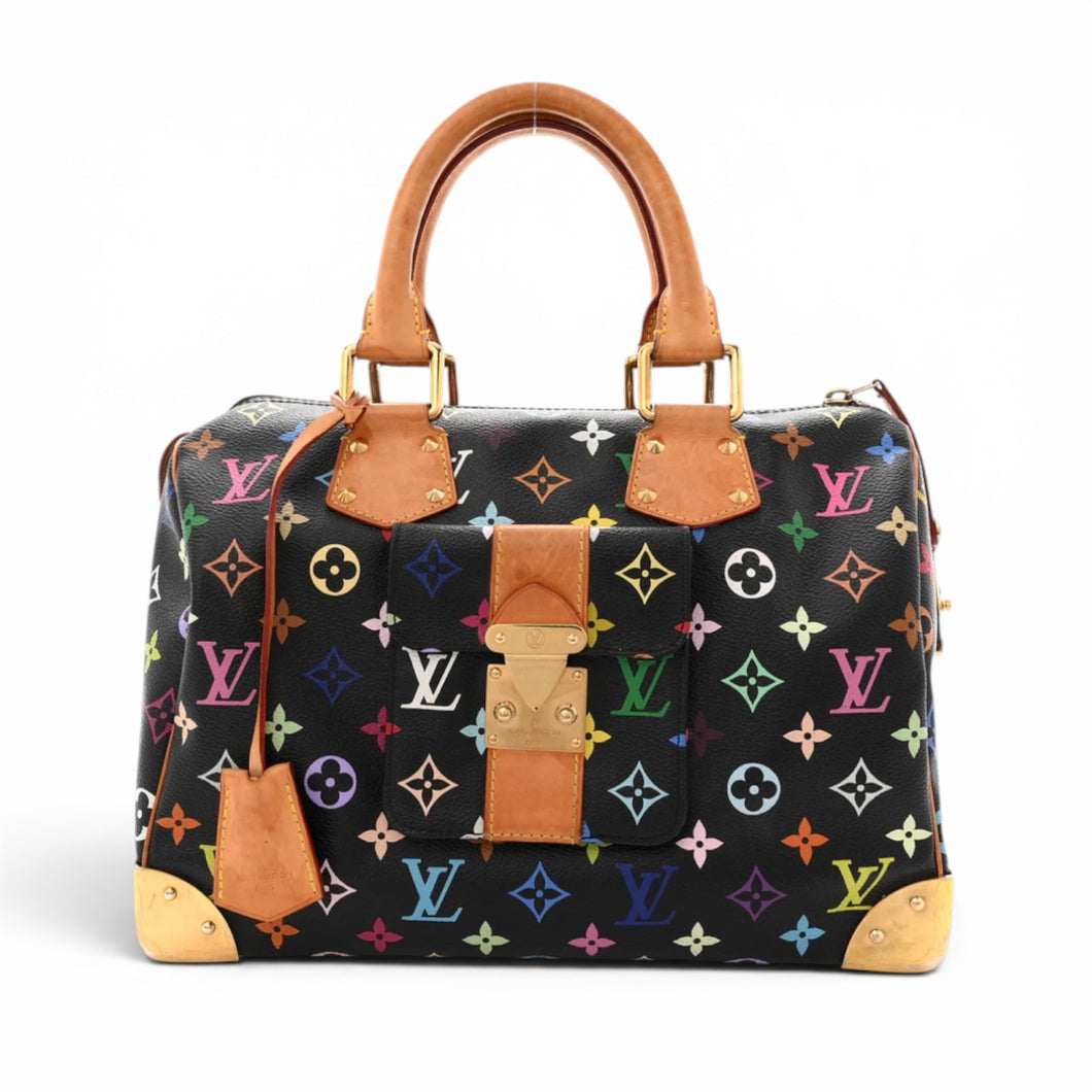 Louis Vuitton Bag, 2004 Black Monogram Multicolor Takashi Murakami Speedy 30
