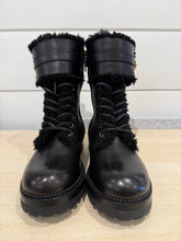 Versace Shoes, Black Leather with Shearling Boots (size 36)
