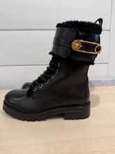 Versace Shoes, Black Leather with Shearling Boots (size 36)