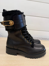 Versace Shoes, Black Leather with Shearling Boots (size 36)