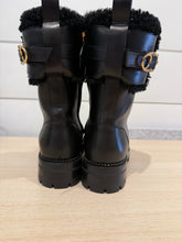 Versace Shoes, Black Leather with Shearling Boots (size 36)