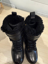 Versace Shoes, Black Leather with Shearling Boots (size 36)