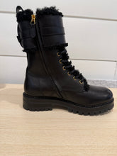 Versace Shoes, Black Leather with Shearling Boots (size 36)