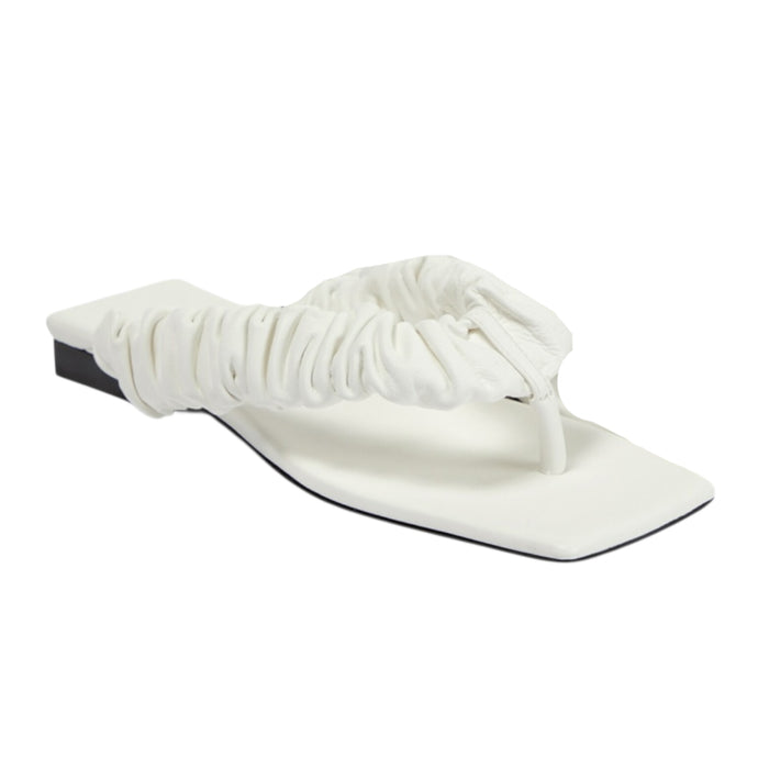 Khaite Shoes, White Leather Thong Sandals (size 39)