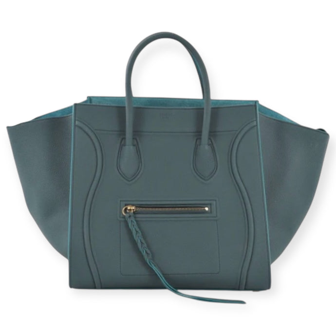 Celine Bag, Ocean Leather Medium Phantom Luggage Tote