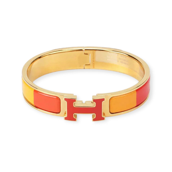 Hermès Rainbow & Gold H Clic Clac Bracelet