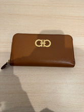 Ferragamo Tan Saffiano Leather Zippy Wallet