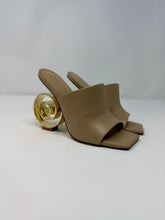 Cult Gaia Shoes, Beige Ira Swirl Heel Mule Sandals (size 35)