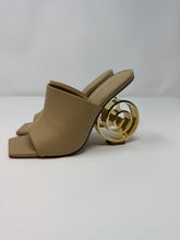 Cult Gaia Shoes, Beige Ira Swirl Heel Mule Sandals (size 35)