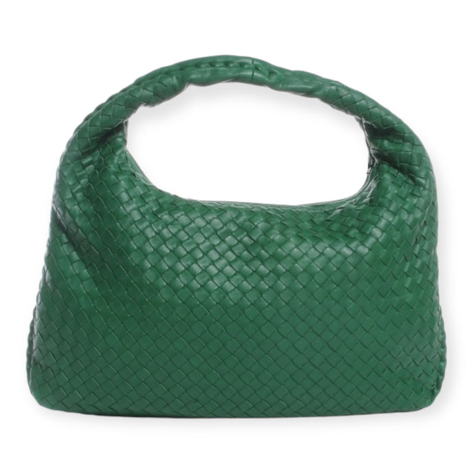 Bottega Veneta Bag, Green Nappa Intrecciato Medium Veneta Hobo