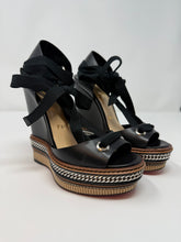 Christian Louboutin Shoes, Black Leather Tribuli Platform Wedge Sandals (size 35)
